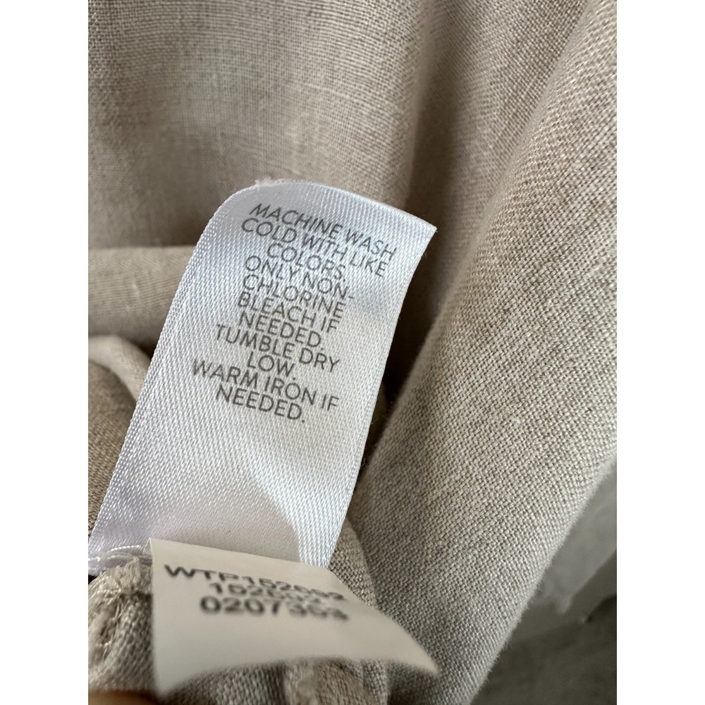 J.Jill Love Linen Beige V-Neck Asymmetrical Tunic Top XL Petite Lagonlook Relax - Picture 11 of 12